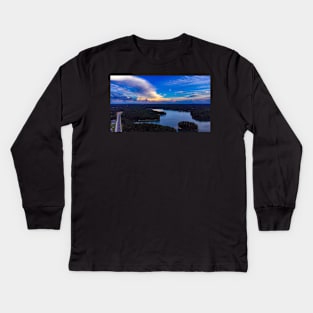 Beautiful Sky over Lake Lanier Kids Long Sleeve T-Shirt